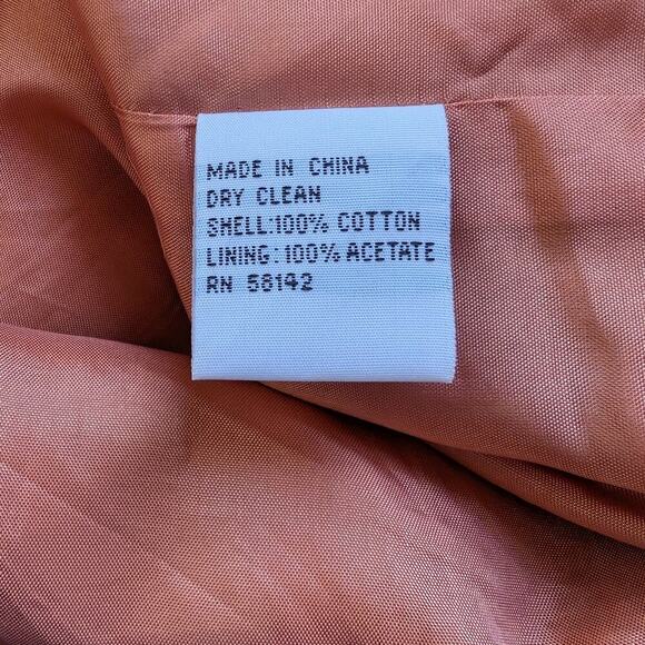 Talbots 12P Orange Tropical Palm Print Hawaaiin Sheath Dress V Neck Seed Beading - Picture 4 of 13